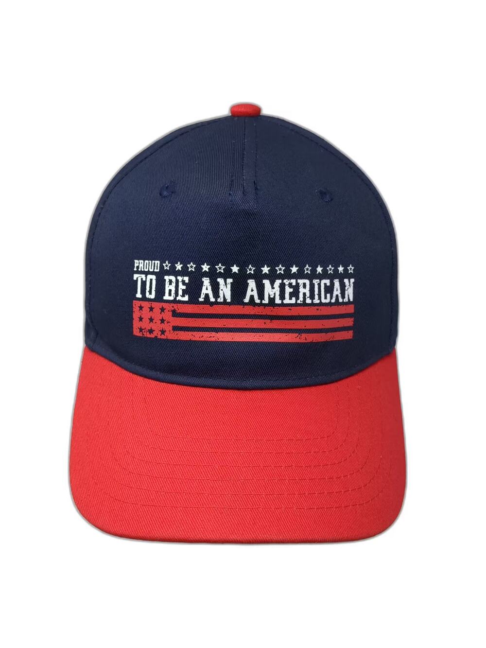 American Crown 5 Panel Blue Red One Size Patriotic Proud To Be An American Hat